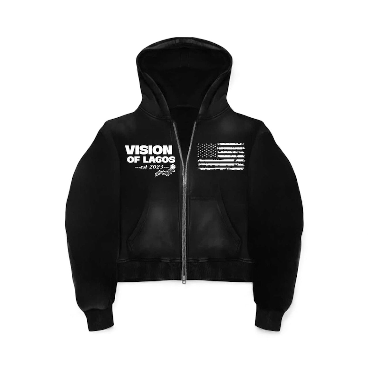 BLACK STONE WASH HOODIE